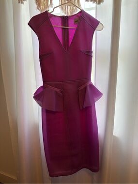 ASOS Fuchsia Peplum Sheath Dress